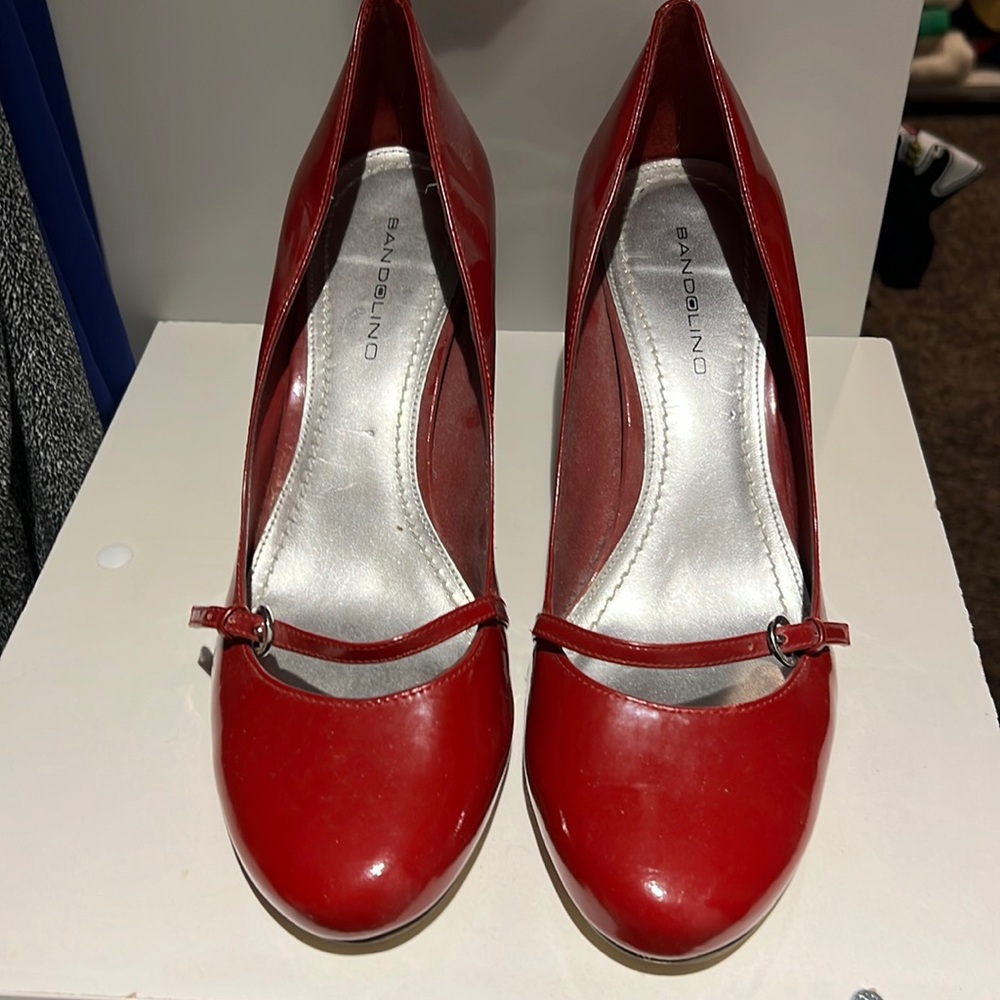 Red patten leather